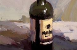 色彩静物红酒瓶临摹图片