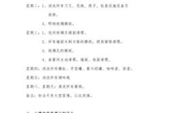餐饮周清计划表注意事项